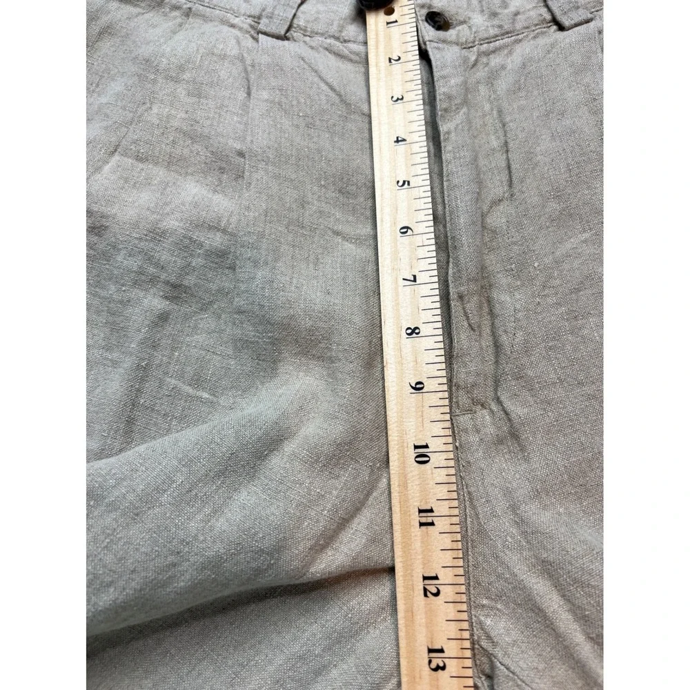 Gap Linen Easy Fit Pants Mens 34x32 Pleated Full Leg Cuffed 112203-01-1 Tan G18